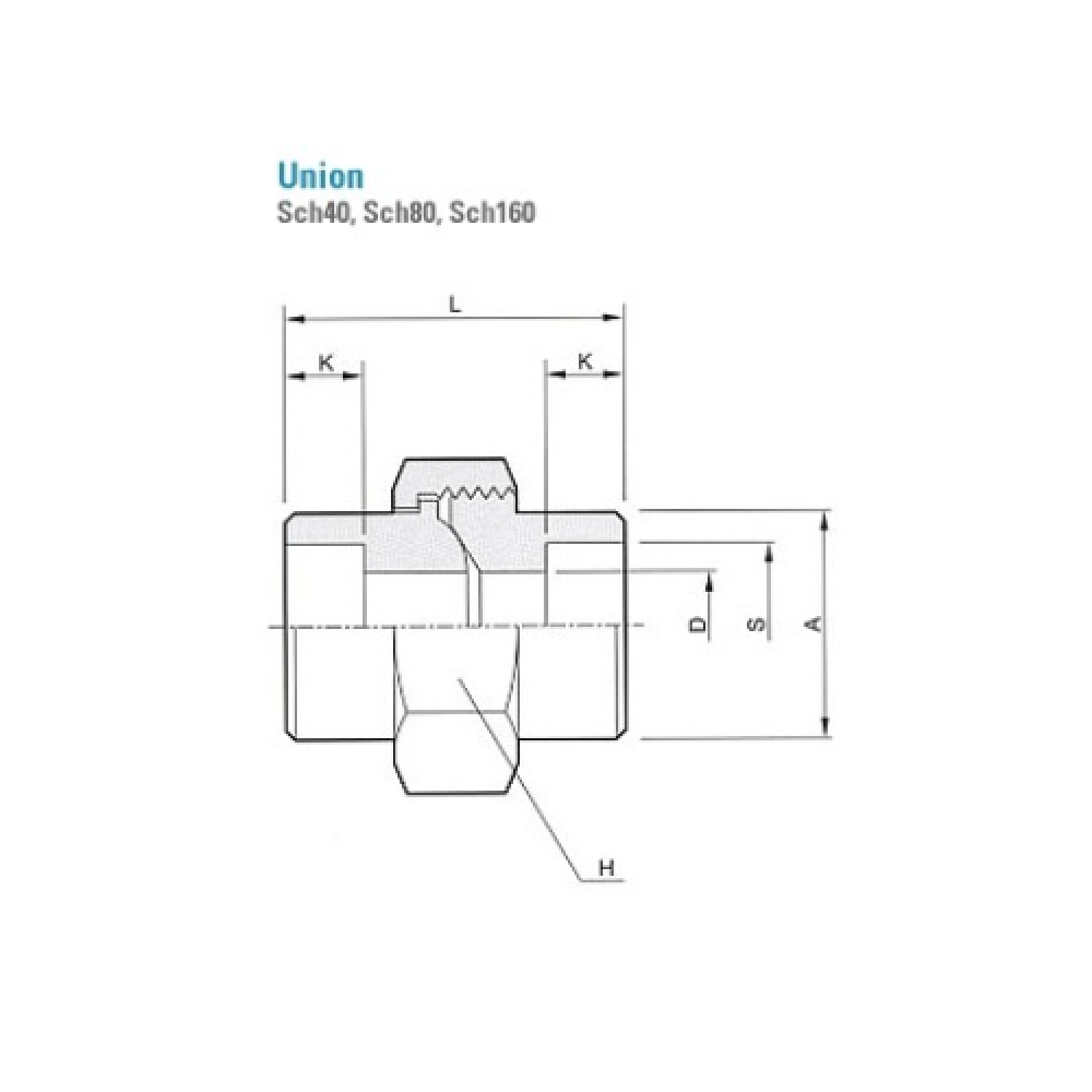 Korea Excellent Steel Stainless Various Types Union Forged Fittings (JIS B2316-1997)