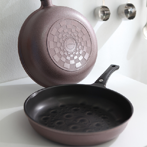 Nonstick 3D titanium iron-coating frying pan.wok round multi color.Diecast Aluminum.