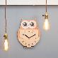detail image1 Rich Owl non-ticking Silent Wall Clock (peach)