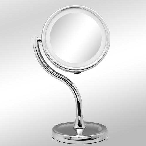 S line LED mirror_HM-468 | Magnifying mirror,Lighted Makeup Cosmetic Mirror ,Brightness Adjustable