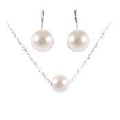 Leclairvaux_Artificial-Pearl And Platinum-Plated Brass_City-in-Pure, Earrings and Necklace Set_10mm,