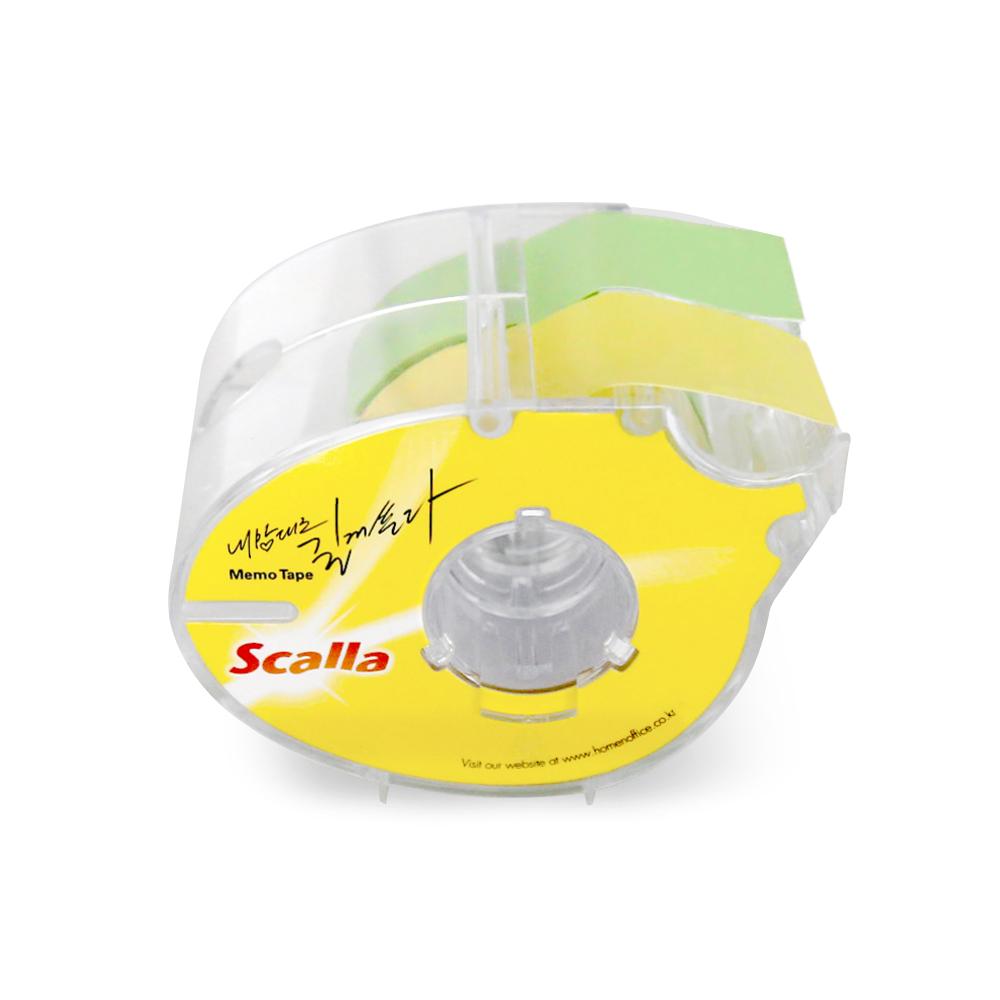 Scalla Memo Tape 24mm Set Sticky Note Adhesion Dispenser 3 Colors Labeling Office Supply Dispenser
