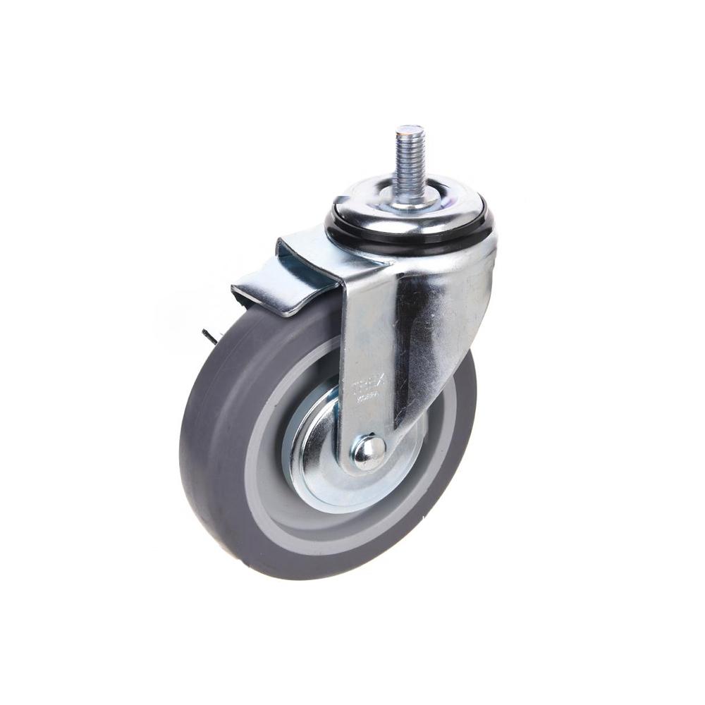 3inch Heavy Duty Caster, All Swivel 1/2-13UNC1 Stem Caster with Side Locking and Rubber Plastic