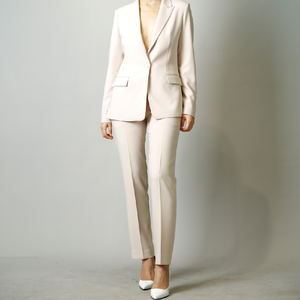 SUIT HEEL ONE BUTTON SINGLE SUIT - BEIGE