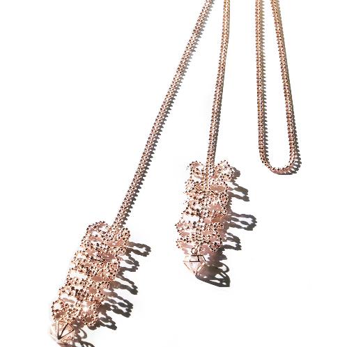 Silver embroidery crafted Scarf Necklaces : K17