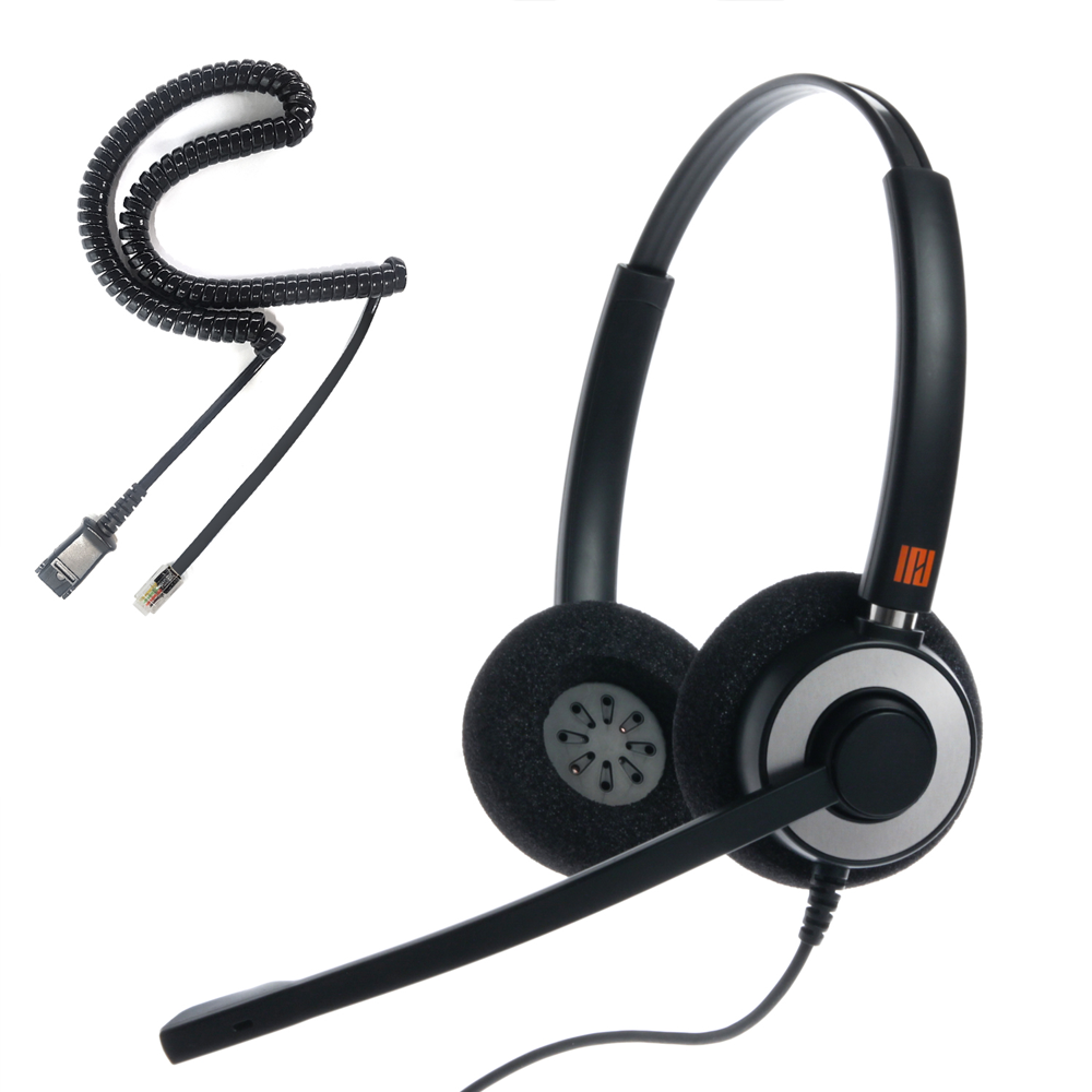 IPD IPH-165 Professional Binaural Noise cancelling Call center/Office Headset with U10 bottom cable