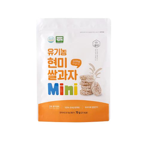 Organic Brown Rice Cracker Mini | Organic food, Brown rice, Cracker/snack, Aroma-containing, aroma, brown rice snack, Korean child, savory, nutritious snack, rice snack, aronia, healthy.