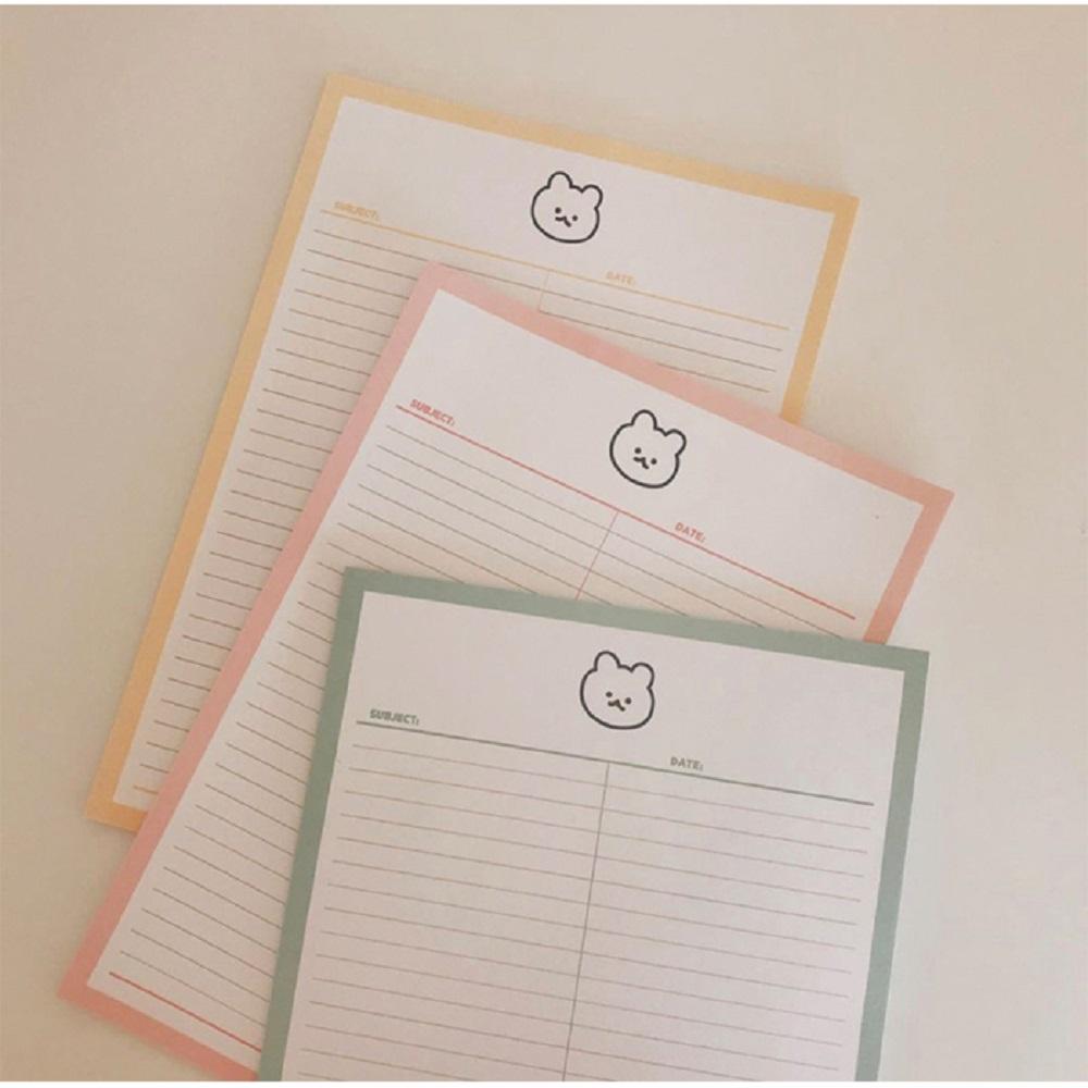 Half line note with a siot bear without bond and detachable per page (Forest)