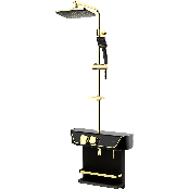 Shelf type rain shower faucet