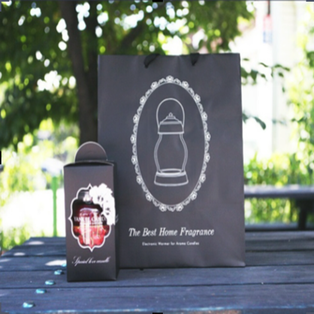 HyunPeople Aroma Candle Candle Lantern Lamp Candle Stand Candle Warmer (Mono) black timer