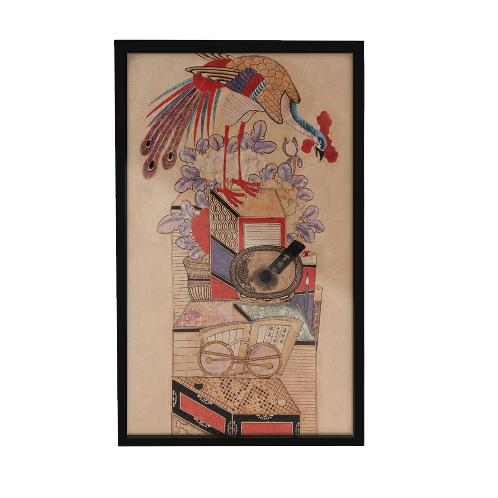 Korean Folk Art Frameless Art Print, minhwa drawing Korean art poster for home deco_'Chaekgeorido'