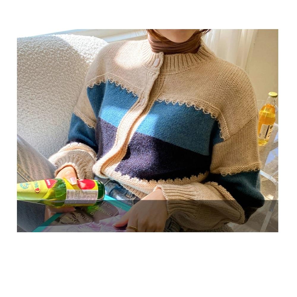 Harmony balloon sleeve fine wool cardigan - BEIGE