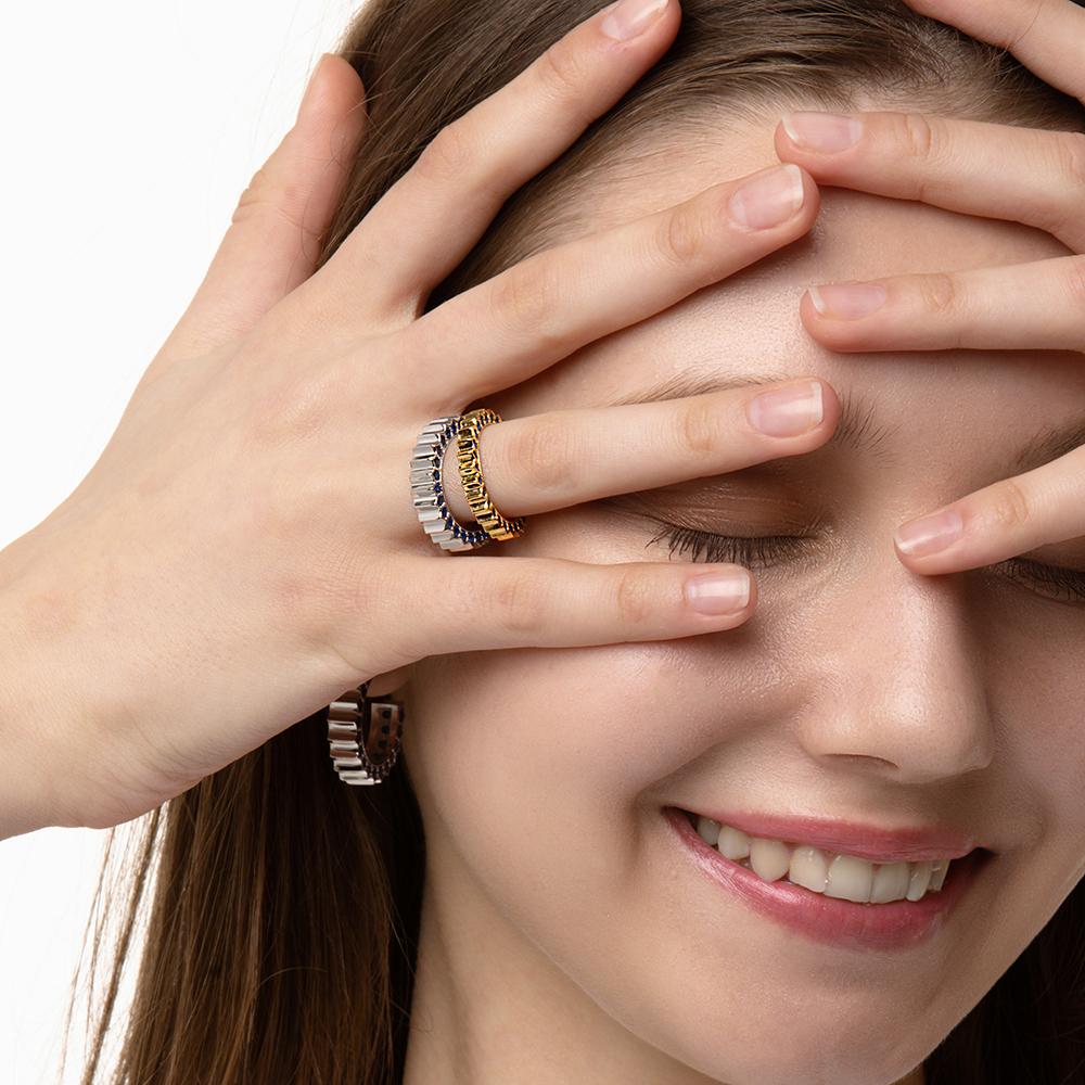 Solar Circle Sapphire Ring ( S925 )