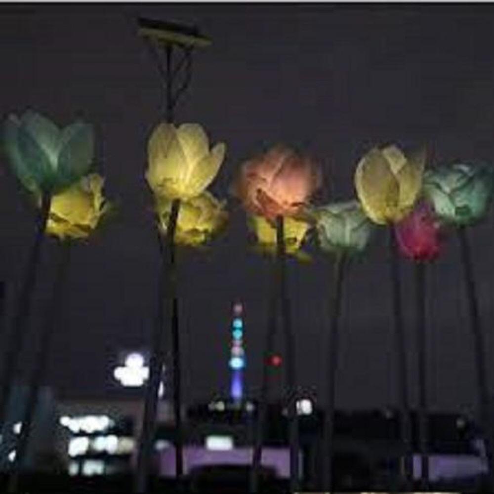 DAEWANG King Solar Panel LED Flower Rose Set of 10 Light Lamp Battery Interior Home Decoration, Pres