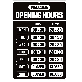 full image Opening Hours Sign(Black)