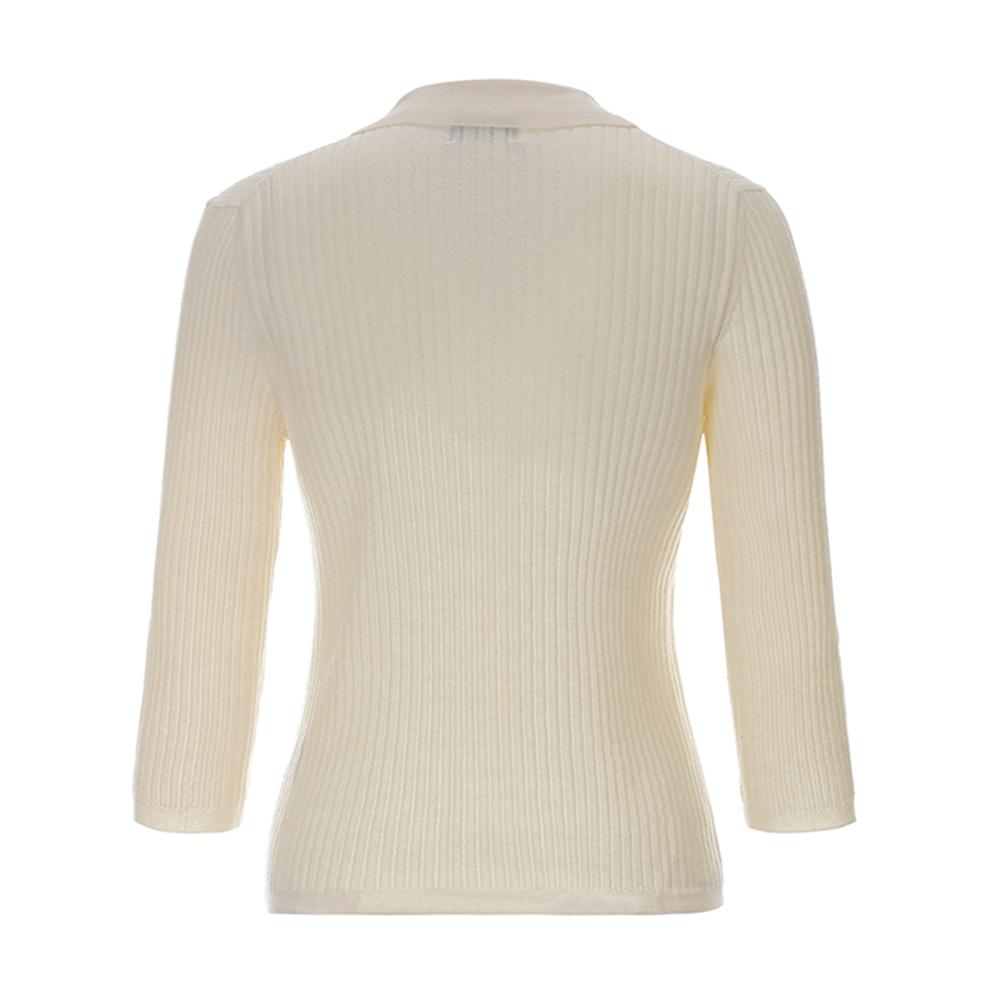Wool blend ribbed slim fit pullover