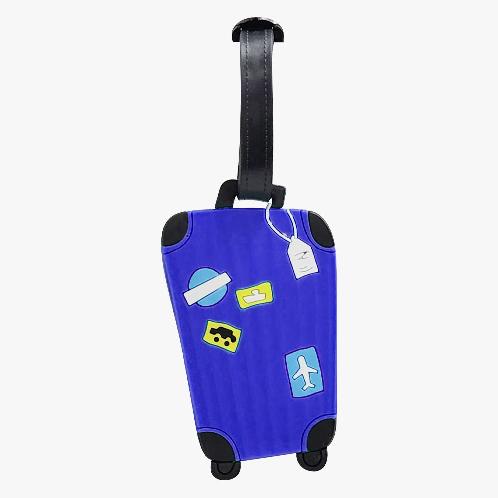 Luggage pattern silicone tag carrier - tag - silicone - blue - 9.3*5cm - 1ea