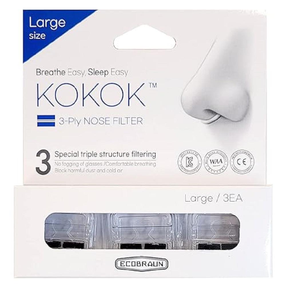 KOKOK 3-Ply Nose Filter Reusable Breathable Nasal Plugs Air Filteration for Dust, Pollution, Block C