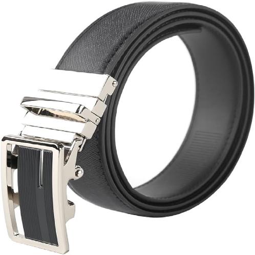 LineFit Men's Leather Belt_Casual Dress Classic Jean Adjustable Automatic Stretch Buckle N03 (Sizes