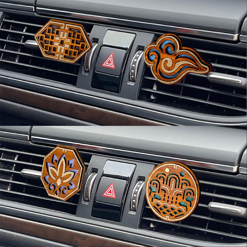 Korean Traditional Patterned Wooden Diffuser Holder / Clouds