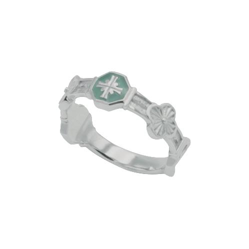 Cross Angle Flower Miss Ring