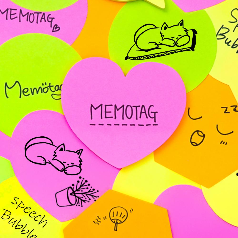 [Shape Sticky Notes] Speech bubble, Hexagon, Heart,Circle shaped Sticky Notes